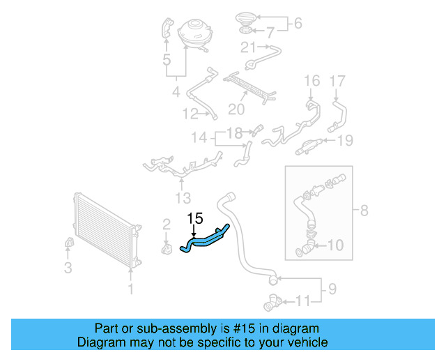 Hose 1C0-121-086-S - View 3