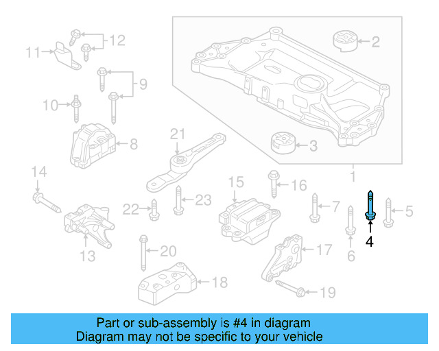 Engine Cradle Mount Bolt N-105-580-02 - View 78