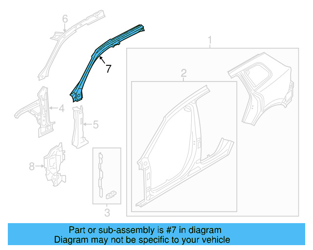 Hinge Pillar Reinforced 7P0-809-204 - View 3