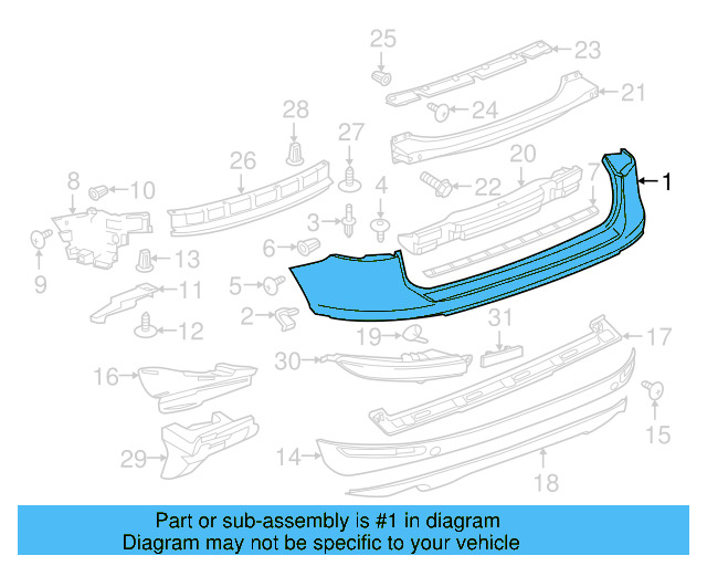 Bumper Cover (Unpainted) 7p6807421bgru - View 3