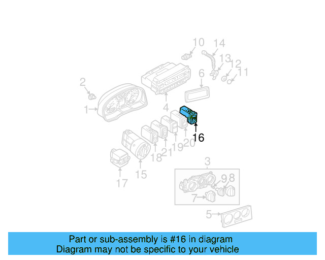 Hazard Switch 3B0-953-235-D-01C - View 6
