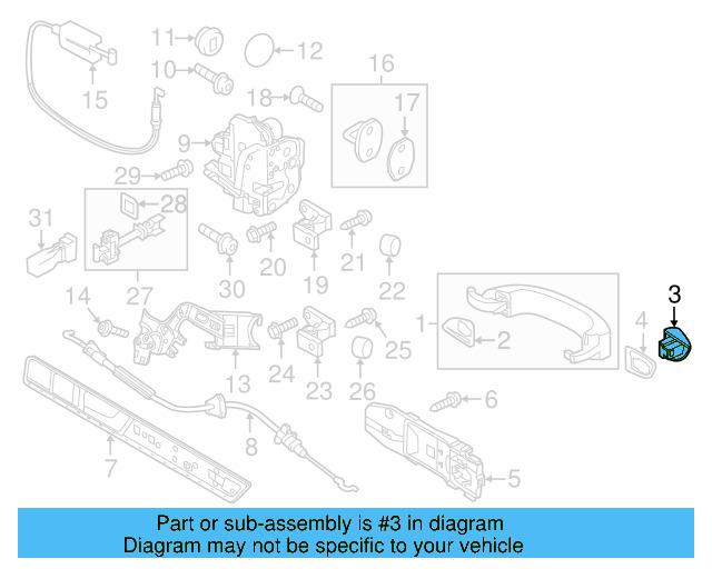 Button (Unpainted) 7p6839168agru - View 5