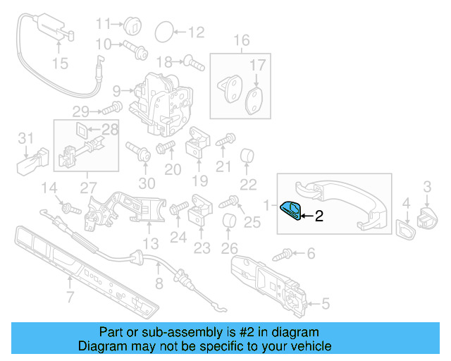 Handle, Outside Packing 1K8-837-087-B - View 3
