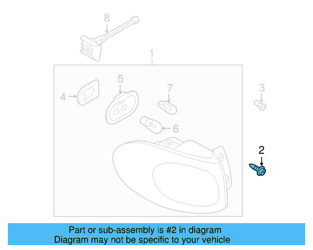 Tail Lamp Assembly Screw 5P0-945-246-A - View 10