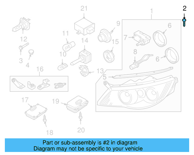 Headlamp Assembly Screw N-911-421-01 - View 3