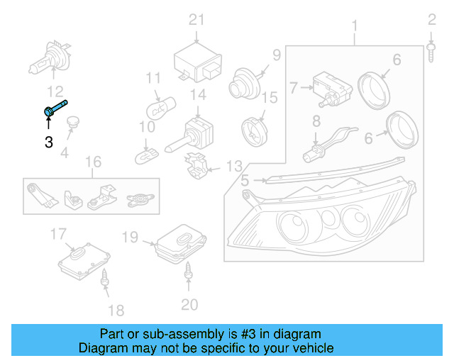 Headlamp Assembly Bolt N-910-953-01 - View 37