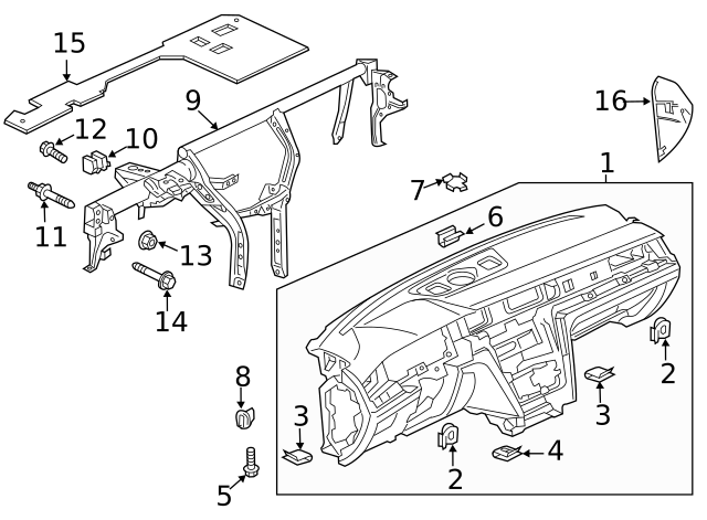 Instrument Panel Plate 1T0-857-047-A
