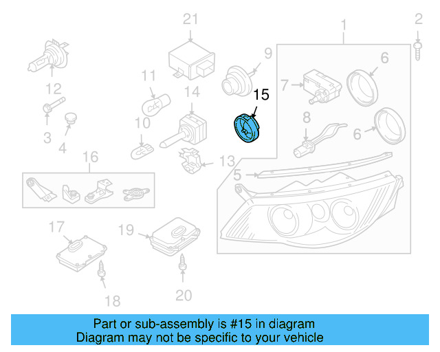 Hid Bulb Retainer Ring 5M0-941-645 - View 18