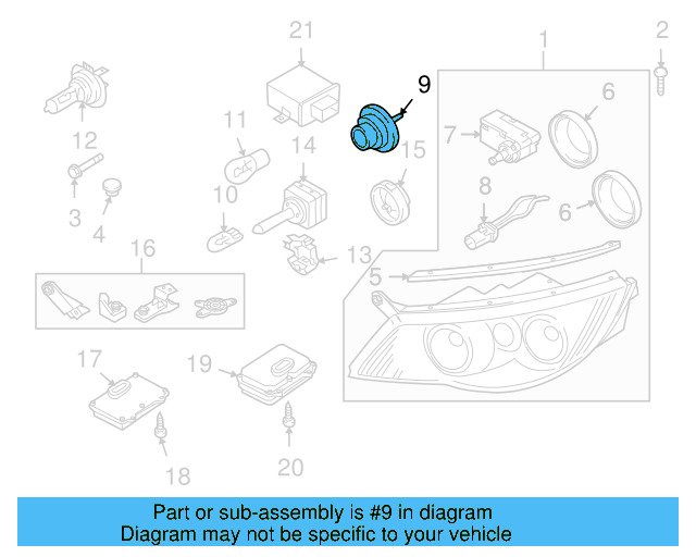 Headlight Socket 1J0-953-123-B