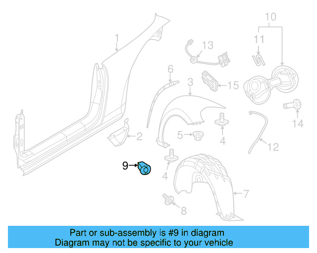 Fender Liner Nut WHT-004-694 - View 84