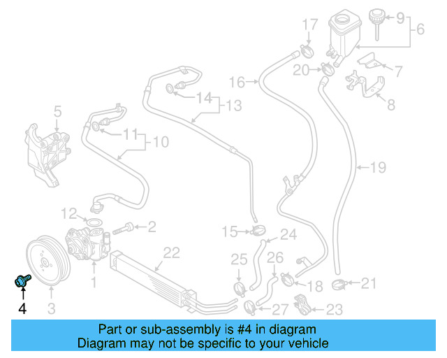 Pump Pulley Bolt N-910-522-01 - View 3
