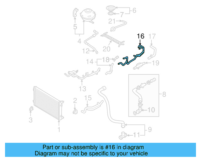 Upper Hose 1C0-122-101-BC