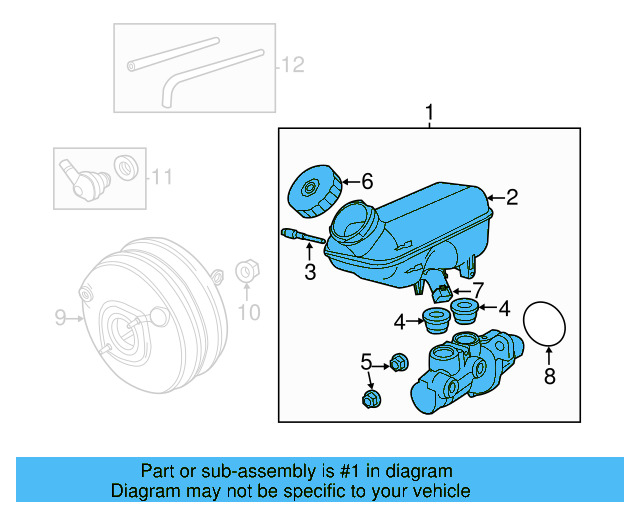 Brake Master Cylinder 7B0-614-019-K - View 3
