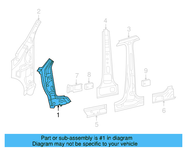 Hinge Pillar Reinforced 5N0-809-204 - View 3