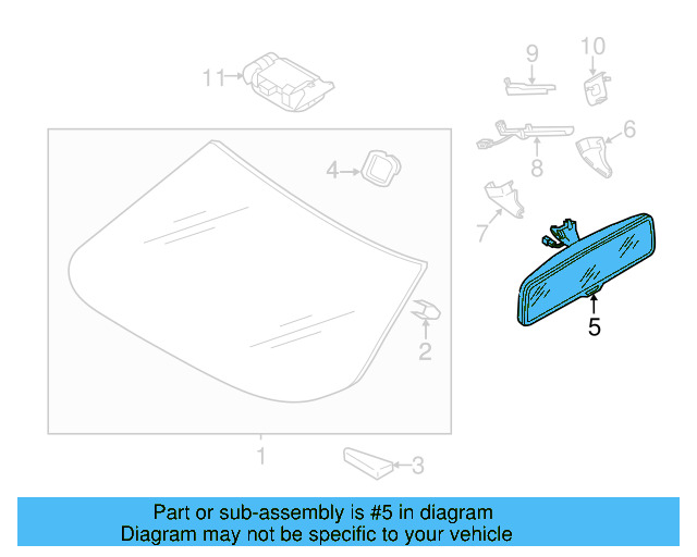 Mirror Inside 1K0-857-511-E-YJN - View 10