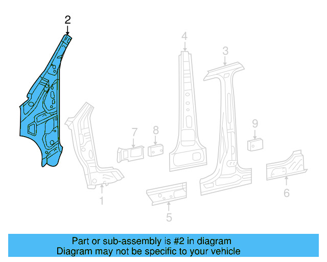 Inner Hinge Pillar 5N0-802-124 - View 3