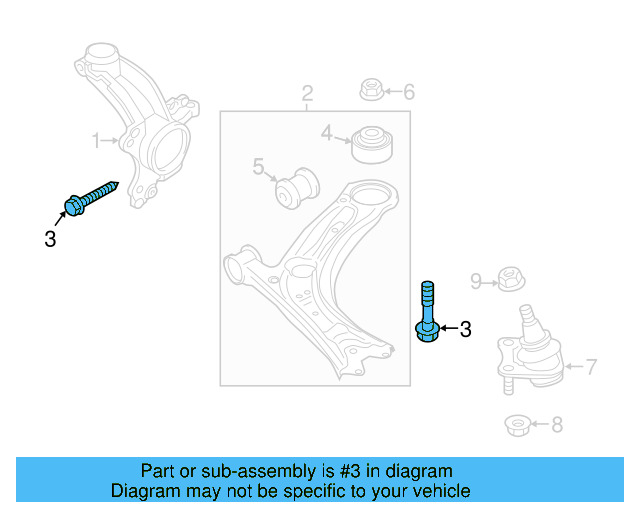 Lower Control Arm Mount Bolt N-106-405-01 - View 93
