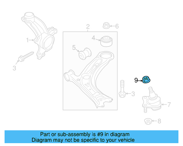 Ball Joint Lock Nut N-909-429-01 - View 6