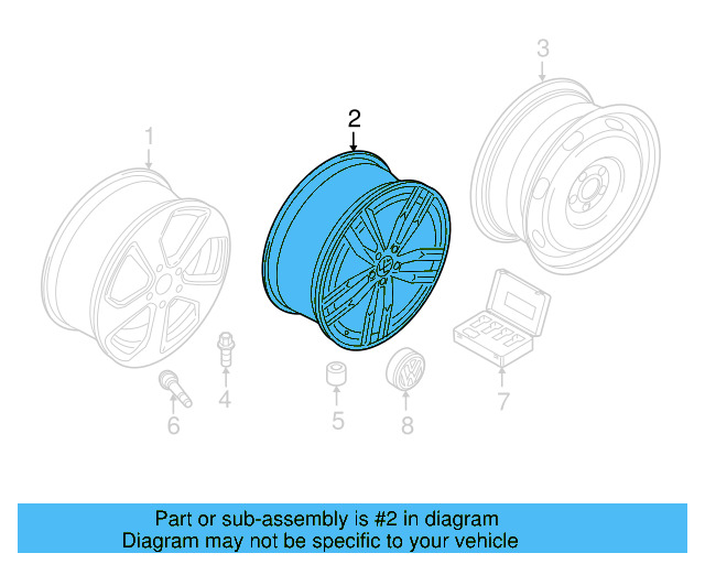 Wheel, Alloy 5G0-601-025-BB-8Z8 - View 12