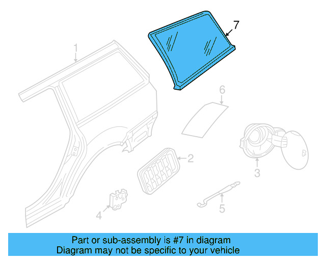 Quarter Glass 3B9-845-298-AB-B41 - View 4