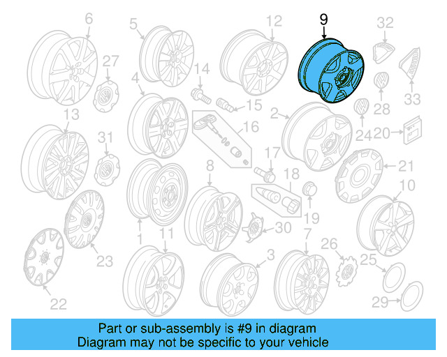 Wheel, Alloy 1C0-601-025-AH-8Z8 - View 7