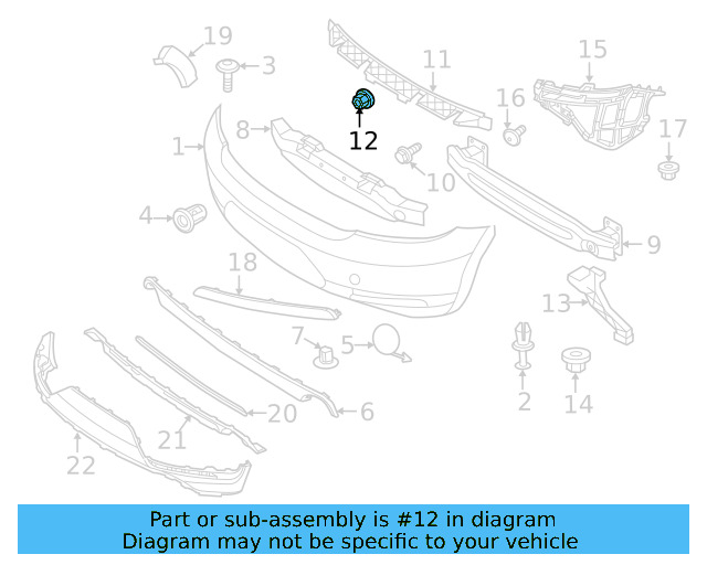 Bumper Cover Support Rail Nut N-910-189-01 - View 28