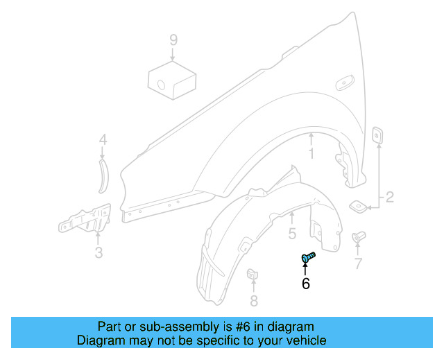 Fender Liner Screw N-907-750-01 - View 45