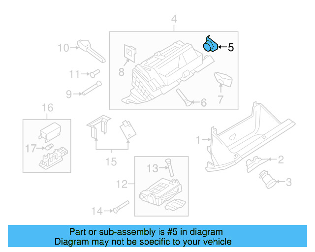 Glove Box Frame Stop 3C1-858-635-A - View 5