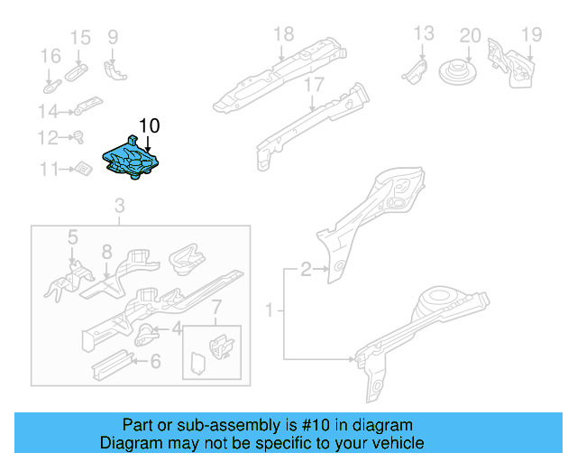 Battery Tray 1J0-804-373-E - View 6