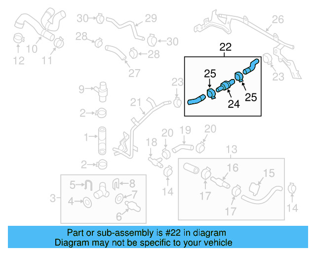 Radiator Coolant Hose 3C0-121-049-J - View 22