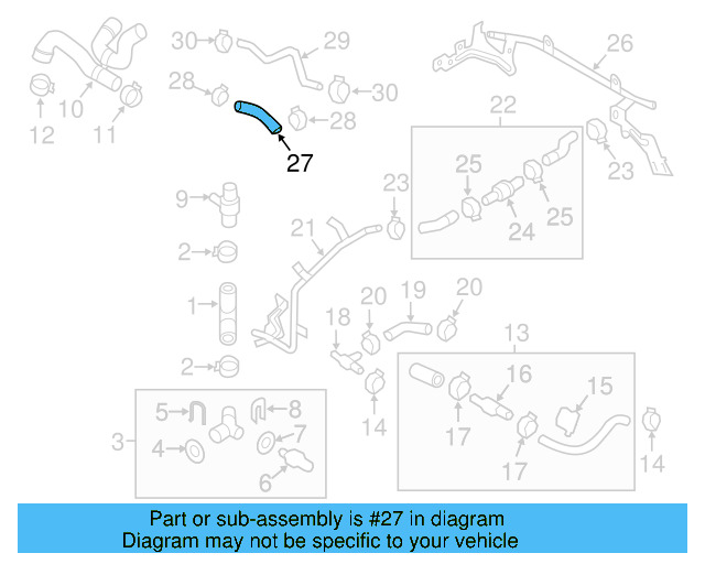Radiator Coolant Hose 3C0-121-049-J - View 36
