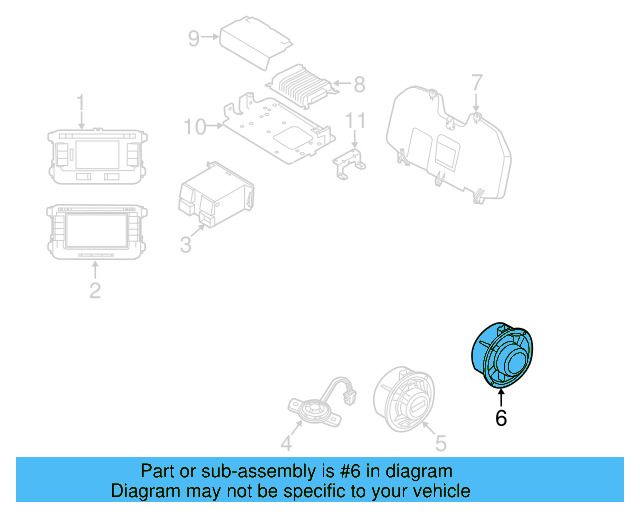 Rear Dr Speaker 561-035-453-A - View 8