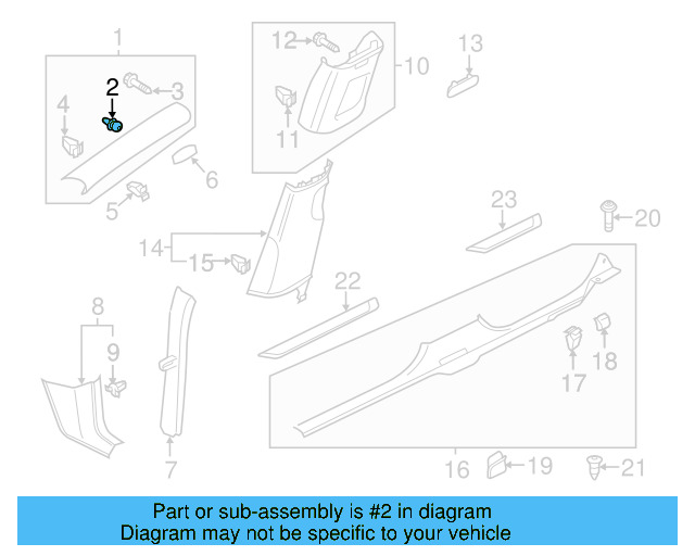 Upper Center Pillar Trim Retainer Nut 1K0-880-288-A - View 30