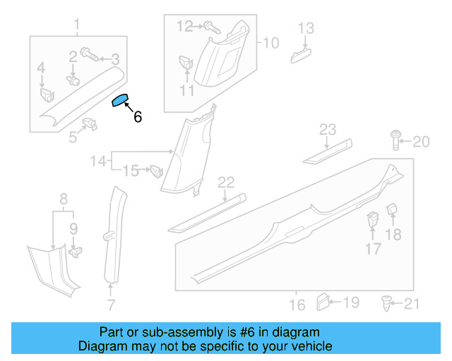 Upper Center Pillar Trim Trim Plate 1K8-853-437-95T - View 10