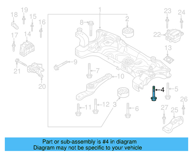 Engine Cradle Mount Bolt N-105-580-02 - View 68