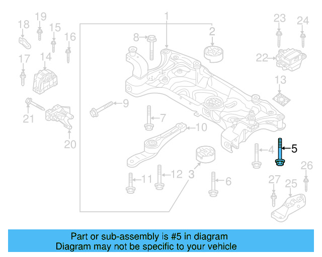 Engine Cradle Mount Bolt N-105-580-02 - View 71