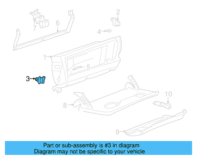 Glove Box Stop 3B2-858-309-A - View 16