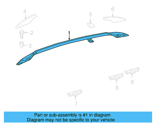 Roof Luggage Carrier Side Rail 1K9-860-025-A-03C - View 4