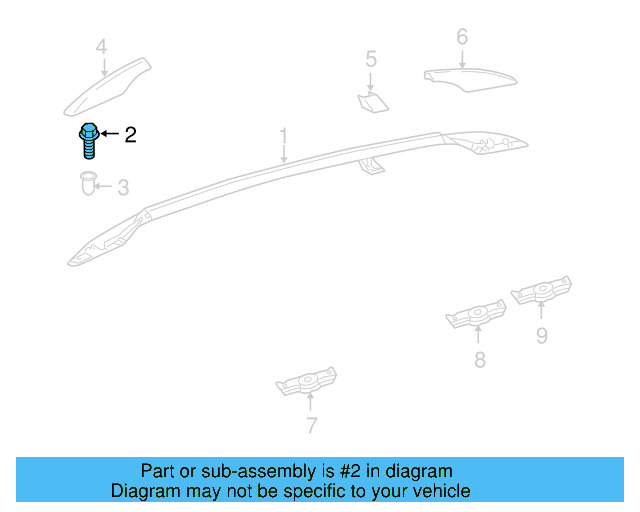 Roof Rail Bolt N-909-080-02 - View 5