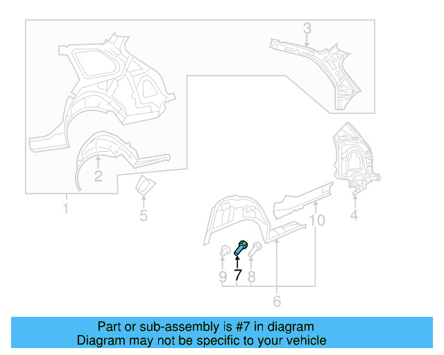 Inner Wheelhouse Pin N-906-547-04 - View 2