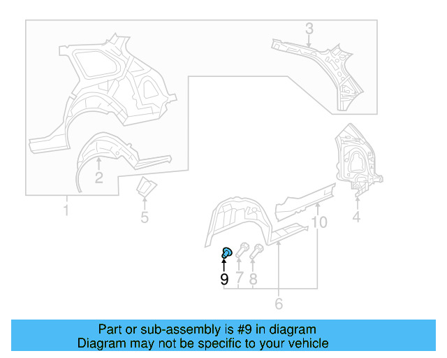 Rear Bracket Nut N-905-083-03 - View 2