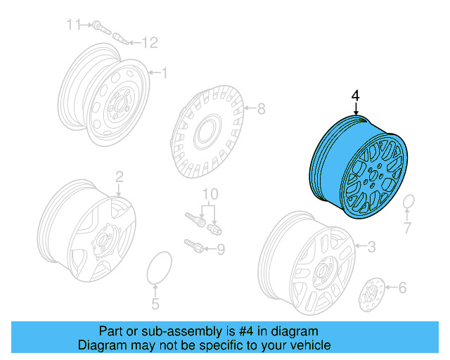 Wheel, Alloy 1J0-601-025-AD-091 - View 12
