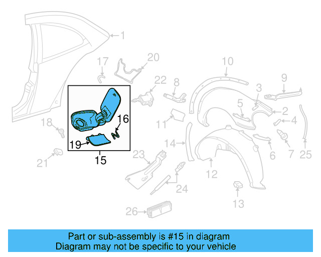 Fuel Door (Unpainted) 1c0809857rgru - View 5