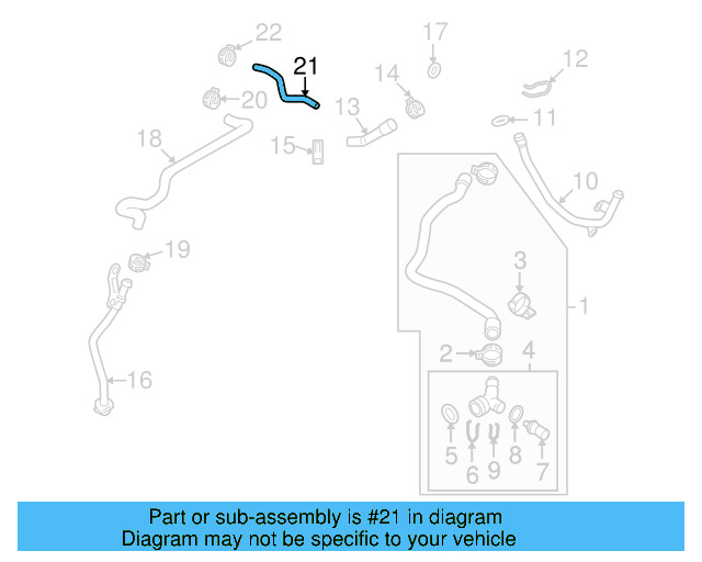 Engine Coolant Overflow Hose 1KM-122-109-C - View 48