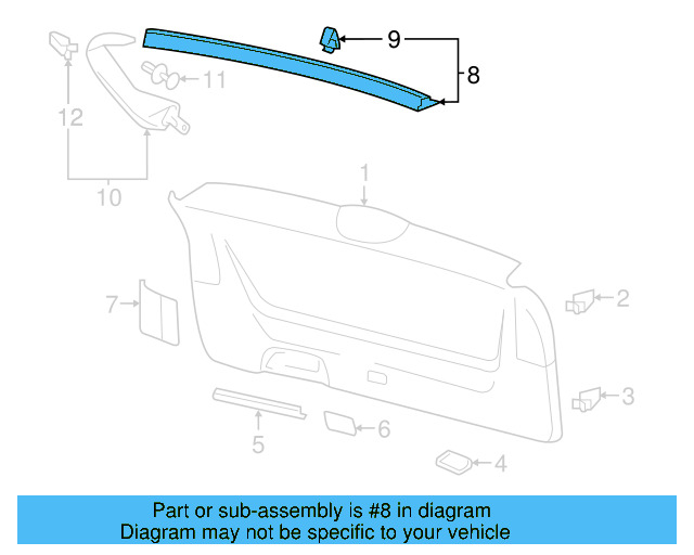 Upper Gate Trim 3CN-867-707-82V - View 2