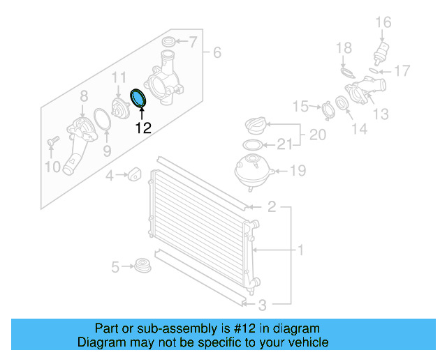 Thermostat Gasket 07K-121-119-A - View 10