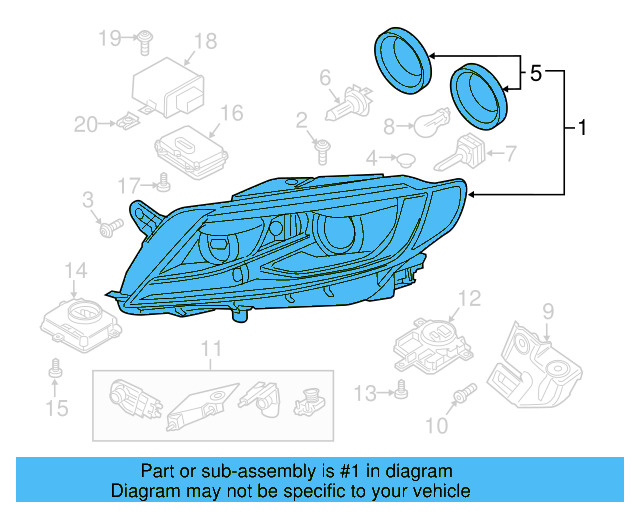Headlamp Assembly 3C8-941-754-S - View 3