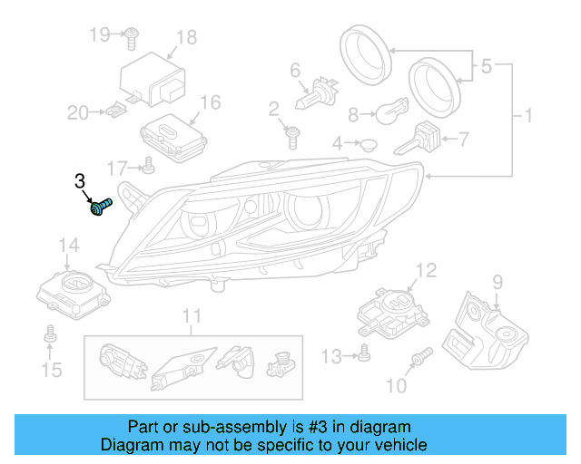 Headlamp Assembly Bolt N-910-953-01 - View 20