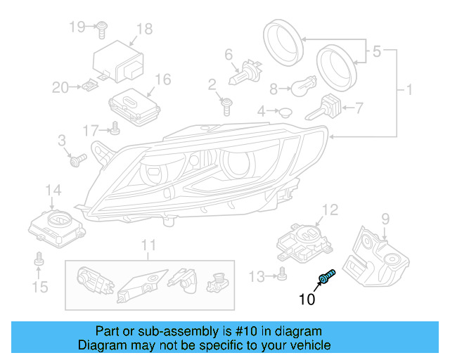 Headlamp Assembly Bolt N-910-953-01 - View 21