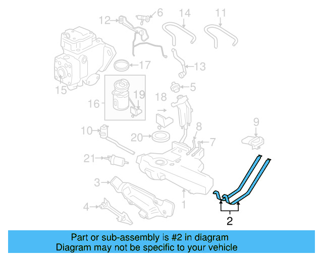 Fuel Tank Mount Strap 1J0-201-654-F - View 12